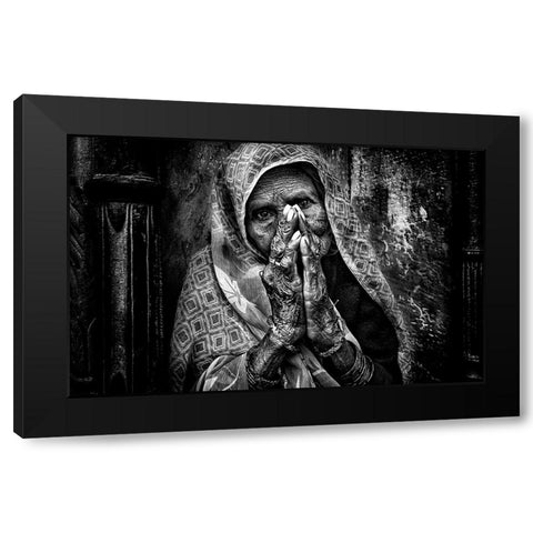 Bleassing People In Holi Festival - India Black Modern Wood Framed Art Print by Inazio Kuesta, Joxe