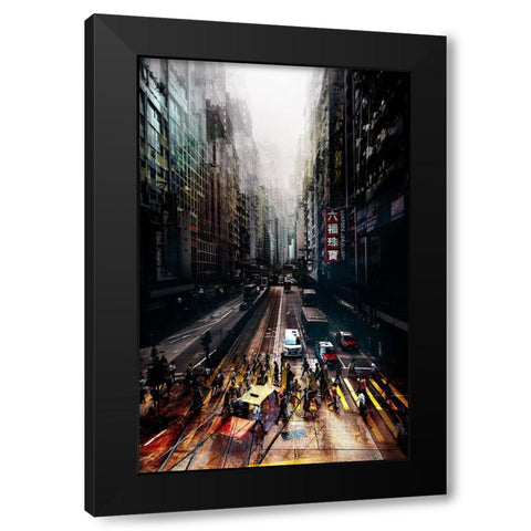 Streets Of Hong Kong Black Modern Wood Framed Art Print with Double Matting by Chiriaco, Carmine