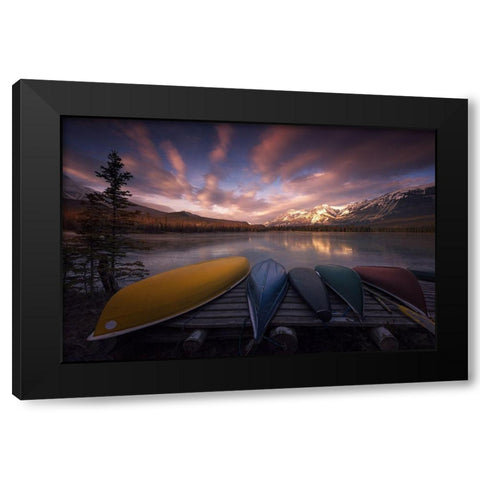 Canada Black Modern Wood Framed Art Print with Double Matting by Martin Castan, David