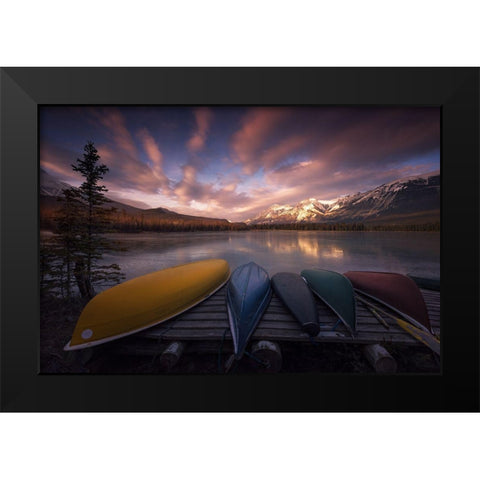 Canada Black Modern Wood Framed Art Print by Martin Castan, David