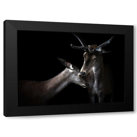 Tenderness Black Modern Wood Framed Art Print by Pascual Buye, Santiago