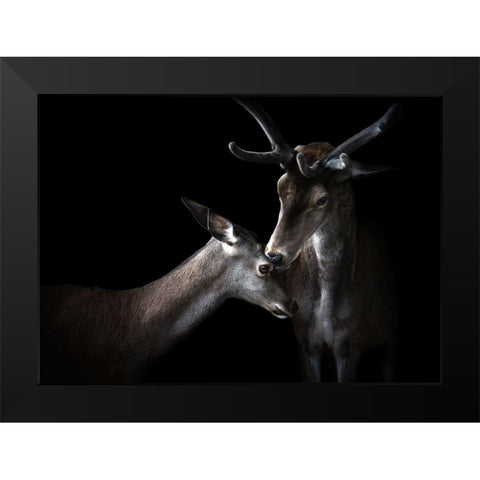 Tenderness Black Modern Wood Framed Art Print by Pascual Buye, Santiago