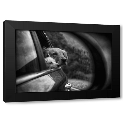 Roadtrip Black Modern Wood Framed Art Print with Double Matting by Labagnara, Roxana