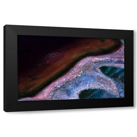 Flying Over An Alien Land Black Modern Wood Framed Art Print with Double Matting by Bao, Kejie