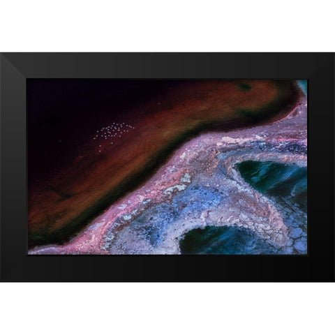 Flying Over An Alien Land Black Modern Wood Framed Art Print by Bao, Kejie