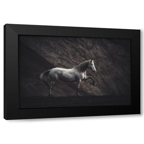 Solitaire Black Modern Wood Framed Art Print by Willers, Heike