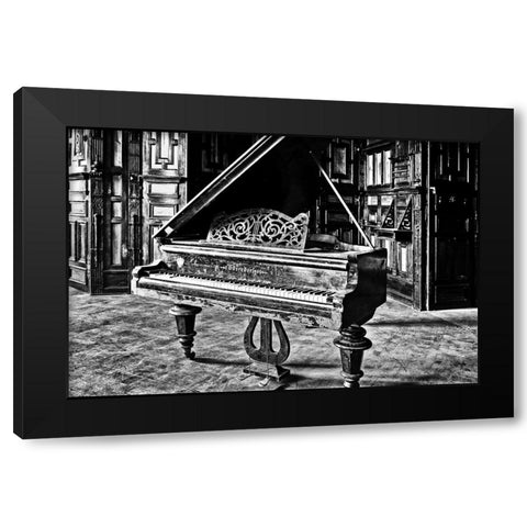 Old Piano Black Modern Wood Framed Art Print with Double Matting by Ebert, Steffen