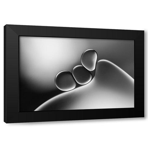 Silvery Shapes Black Modern Wood Framed Art Print with Double Matting by Hammer, Jacqueline