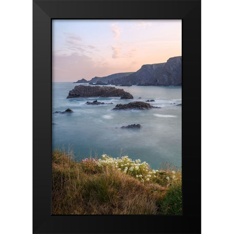 Spring Blossom Black Modern Wood Framed Art Print by Garcia Gomez, Elena