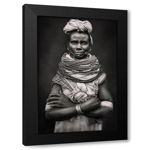 Nyangatom Black Modern Wood Framed Art Print by Yosifov, Svetlin