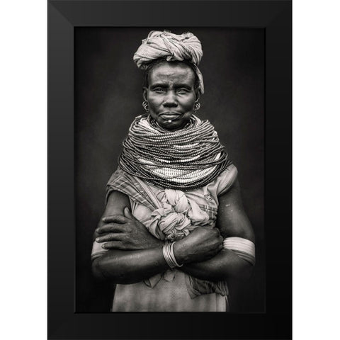Nyangatom Black Modern Wood Framed Art Print by Yosifov, Svetlin