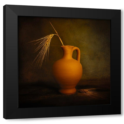 Joy Black Modern Wood Framed Art Print by Kiral, Cicek