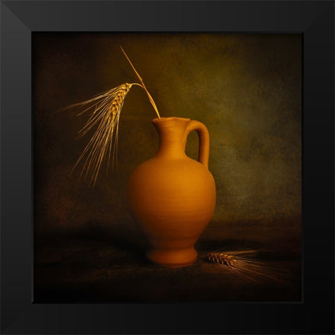 Joy Black Modern Wood Framed Art Print by Kiral, Cicek