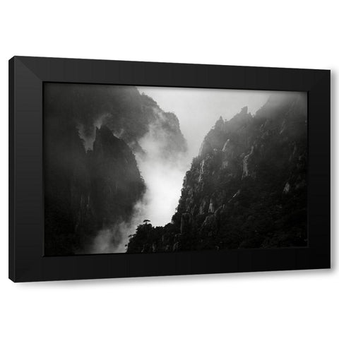 Er?Appaandsup1;-Candfrac34 Black Modern Wood Framed Art Print by Wang, Aijun