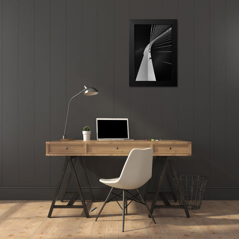 Bridge Black Modern Wood Framed Art Print by Eric