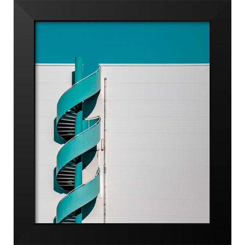 ... Spiral Black Modern Wood Framed Art Print by Vollrath, Jorg