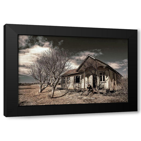 John Wayneaas Official Retirement Black Modern Wood Framed Art Print by H. Ingibergsson, Torsteinn