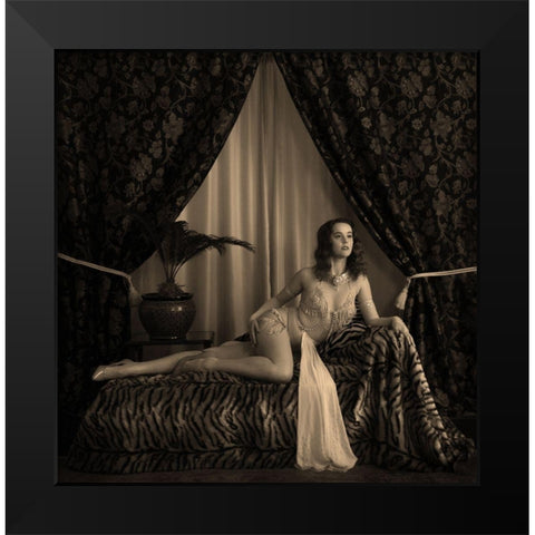 1930S Burlesque Performer Black Modern Wood Framed Art Print by Wentworth, Harry