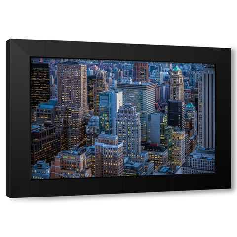 The City That Never Sleeps Black Modern Wood Framed Art Print by Wride, Linda