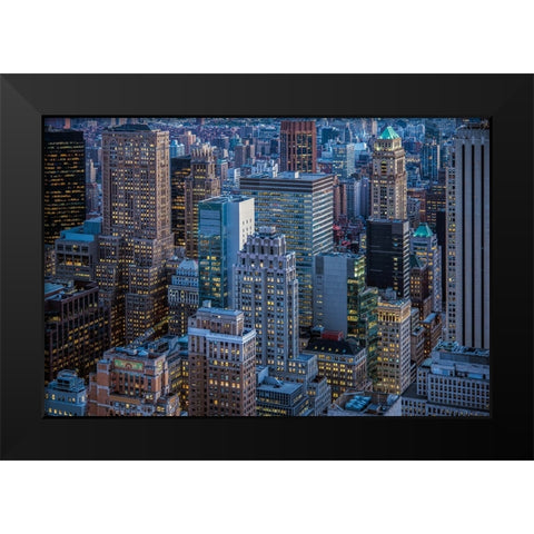 The City That Never Sleeps Black Modern Wood Framed Art Print by Wride, Linda