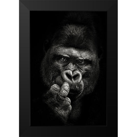 Attitude Black Modern Wood Framed Art Print by Meermann, Christian
