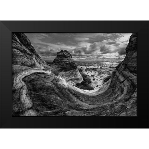 Third Curve Black Modern Wood Framed Art Print by Kreiten, Mike