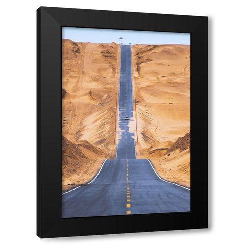 Heaven Road Black Modern Wood Framed Art Print by Tianqi