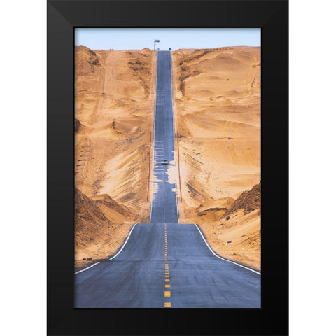 Heaven Road Black Modern Wood Framed Art Print by Tianqi