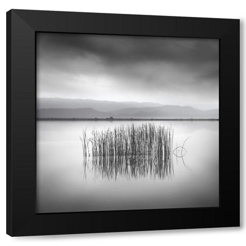 Ballad For A Blue Sky Black Modern Wood Framed Art Print by Digalakis, George
