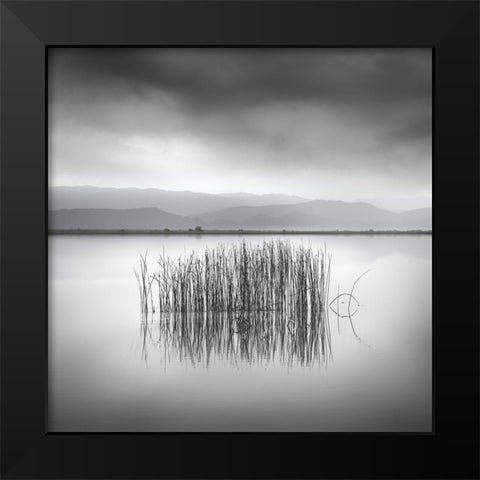 Ballad For A Blue Sky Black Modern Wood Framed Art Print by Digalakis, George