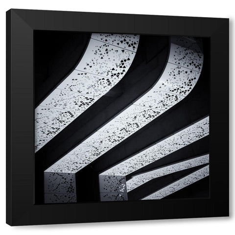 Car Park Rhapsody Black Modern Wood Framed Art Print with Double Matting by Van De, Jeroen