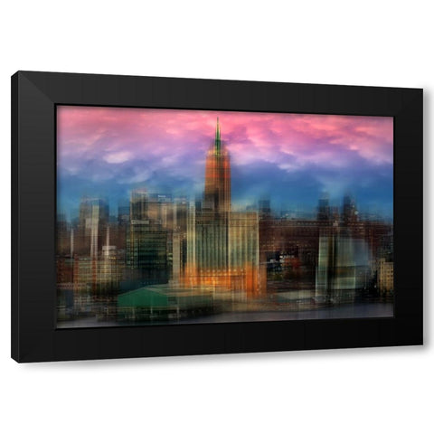 Manhattan Black Modern Wood Framed Art Print by Hawerkamp, Hans-Wolfgang