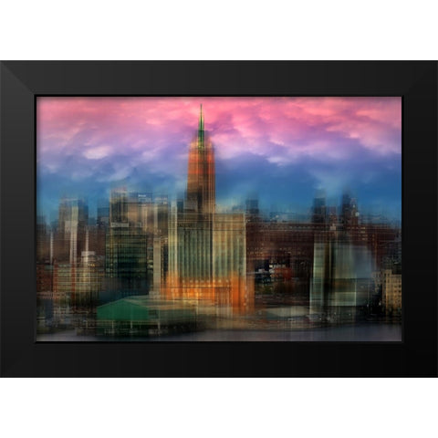 Manhattan Black Modern Wood Framed Art Print by Hawerkamp, Hans-Wolfgang