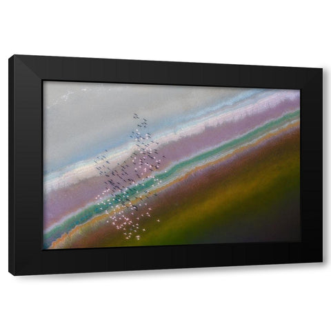 Crossing Color Lines Black Modern Wood Framed Art Print by Xu, Leah