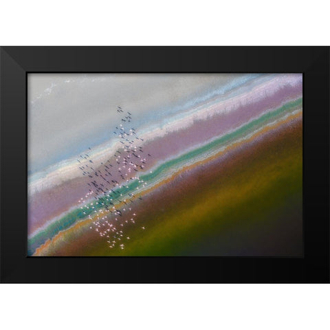 Crossing Color Lines Black Modern Wood Framed Art Print by Xu, Leah