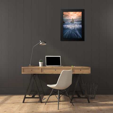 Wizards Hat Black Modern Wood Framed Art Print by Deng, Larry