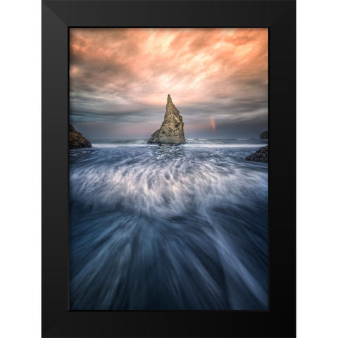 Wizards Hat Black Modern Wood Framed Art Print by Deng, Larry