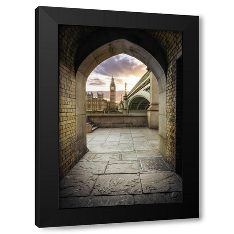 Westminster Tunnel Black Modern Wood Framed Art Print by El Assy, Nader