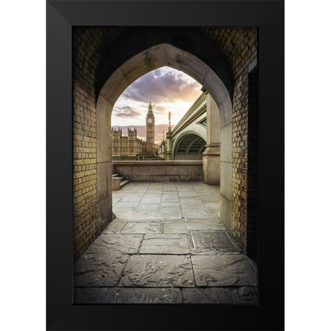 Westminster Tunnel Black Modern Wood Framed Art Print by El Assy, Nader