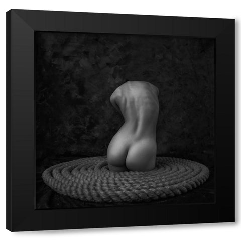 The Sprout Black Modern Wood Framed Art Print by Valevicius, Aurimas