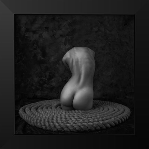 The Sprout Black Modern Wood Framed Art Print by Valevicius, Aurimas