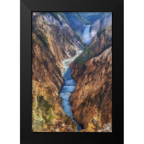The Yellowstone Black Modern Wood Framed Art Print by C. Sink, Jeffrey