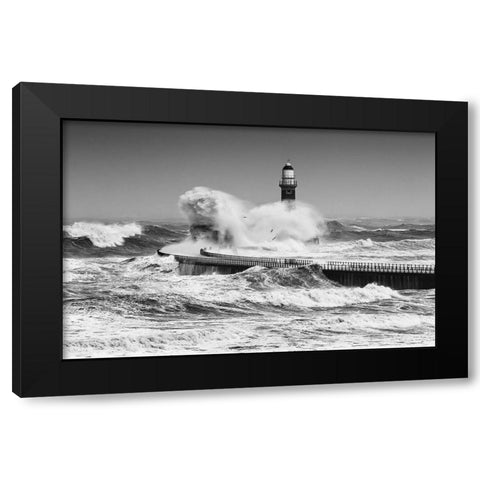 Power Of The Sea Black Modern Wood Framed Art Print with Double Matting by Springgay, Daniel