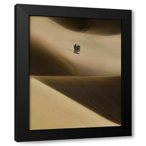 Green Hope Black Modern Wood Framed Art Print with Double Matting by pphgallery