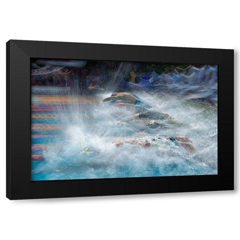 Start Black Modern Wood Framed Art Print by Malovrh, Milan