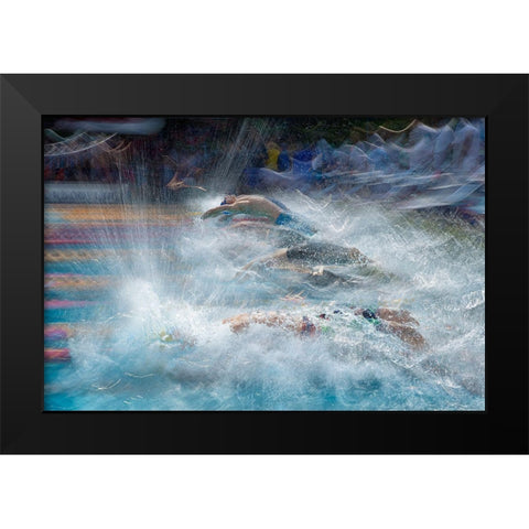 Start Black Modern Wood Framed Art Print by Malovrh, Milan