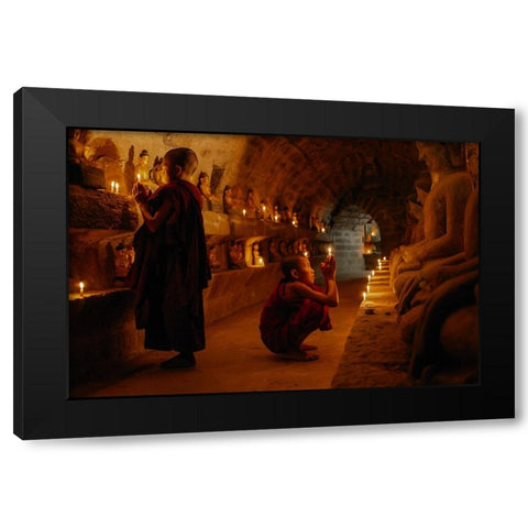 No.97 Black Modern Wood Framed Art Print with Double Matting by M, Adirek