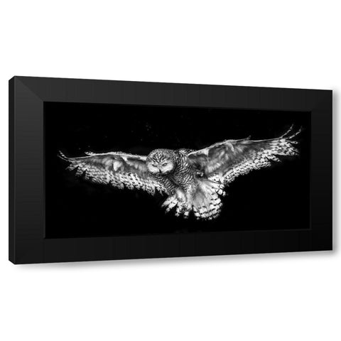 Snowy In The Rain Black Modern Wood Framed Art Print by Breau, Susan