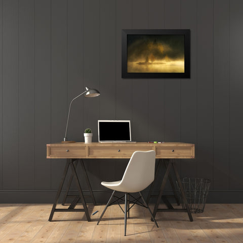 Autumnsphere Black Modern Wood Framed Art Print by Borggreve, Ellen