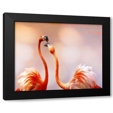 The Kiss Black Modern Wood Framed Art Print with Double Matting by Cseresnjes, Anna